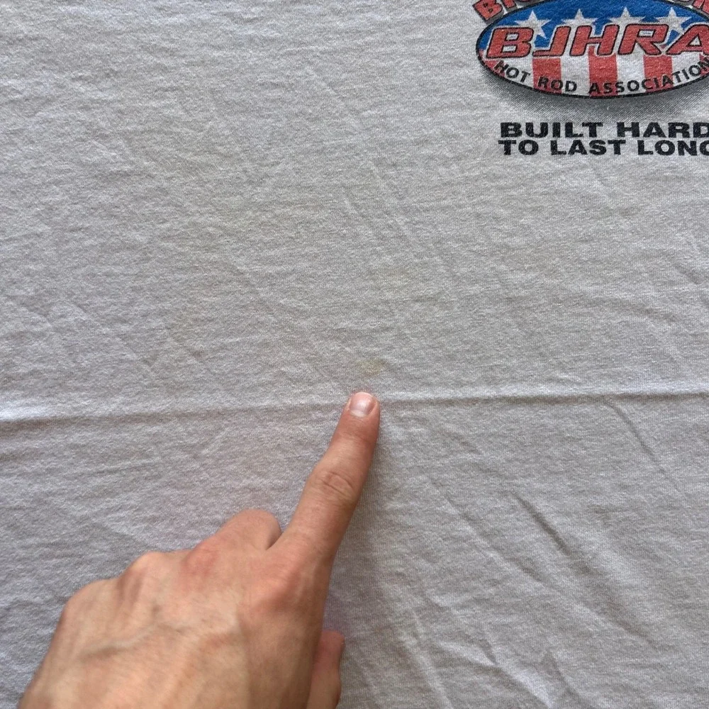 Vintage 90s Big Johnson Hot Rods Shirt Size XL White Cafe E Normous NJHRA Car